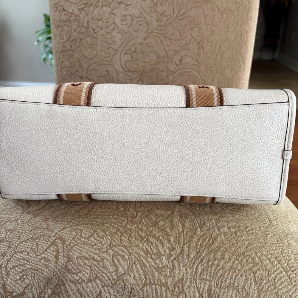 Coach Cream and Brown Logo Tote - Picture 3 of 9